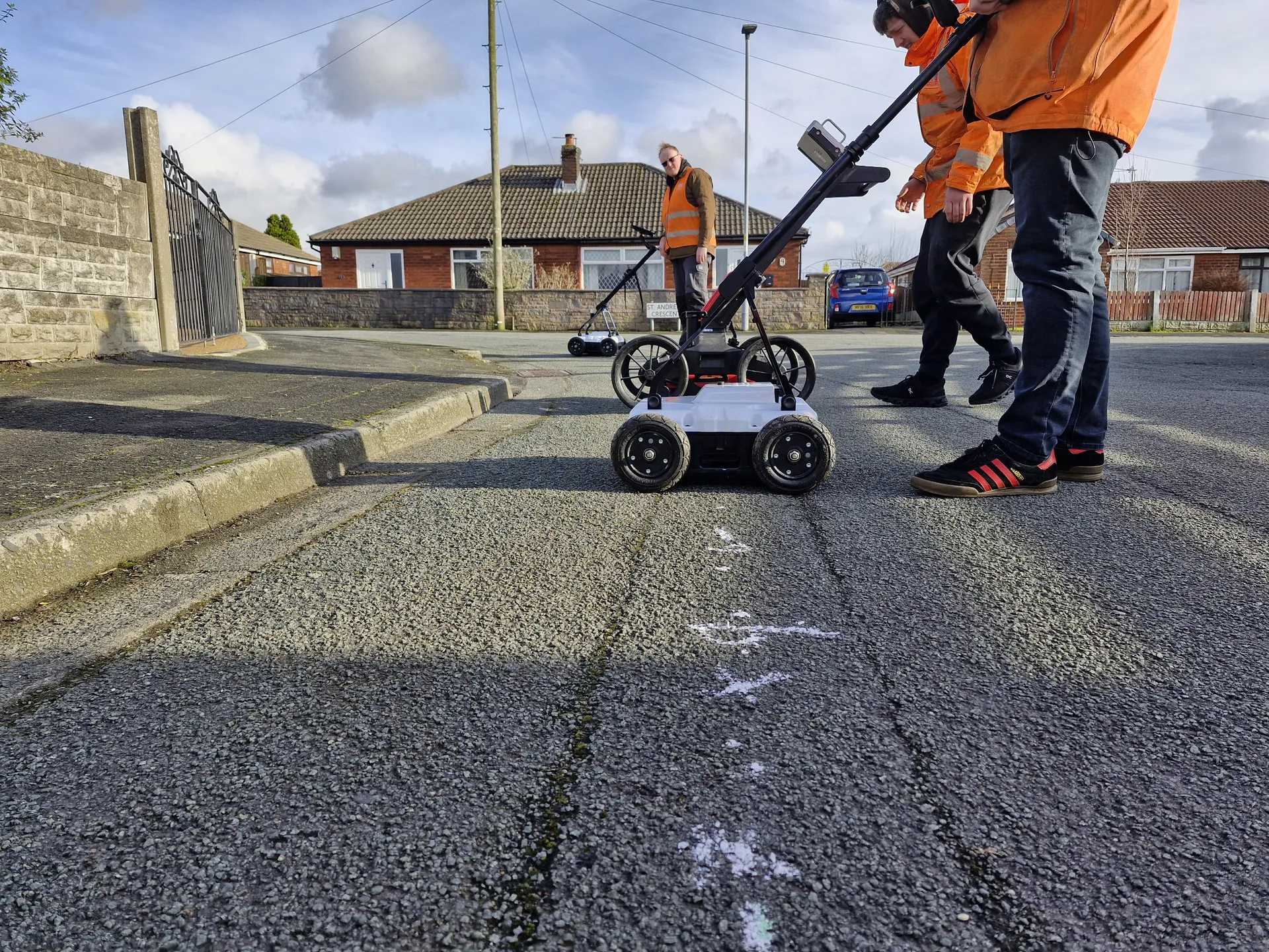 GPR training - practical session with survey equipment