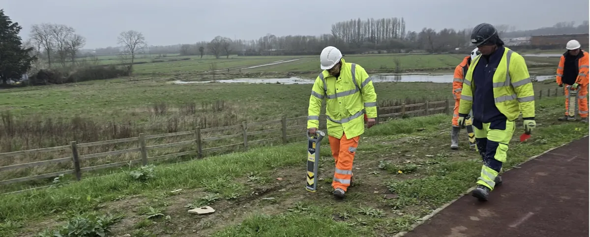 Practical cable avoidance exercise on a live training site